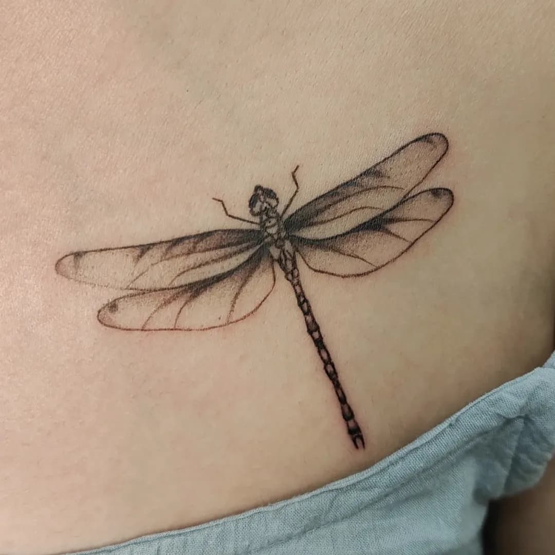 Fineline Dragonfly - Custom Tattoo Art at Inkjector Tattoos Kozhikode Kerala